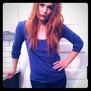 Blue, scoop neck Michael Stars basic.